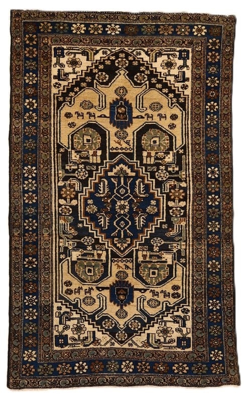 Antiker Zanjan Teppich 207x128, 128.000 Knoten, Perserteppich, handgeknüpft