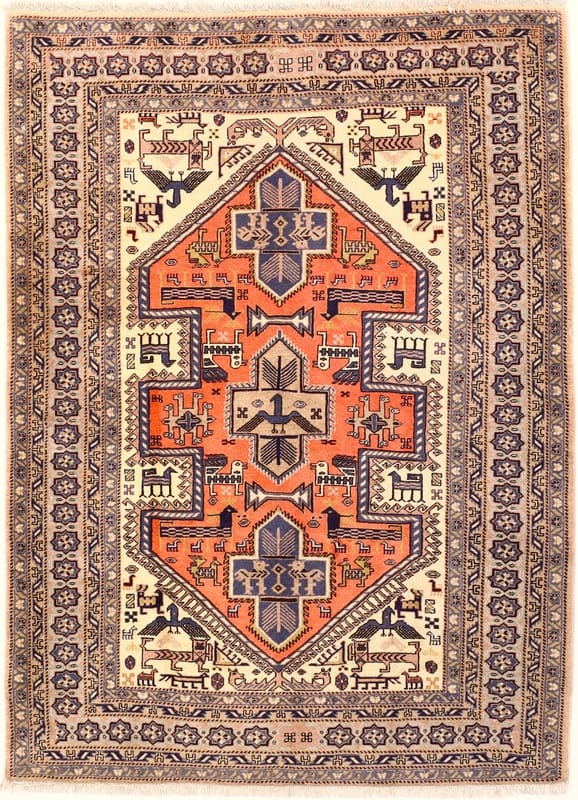 Ardebil Teppich 189x139 cm – feine Muster, handgeknüpft, Perserteppich