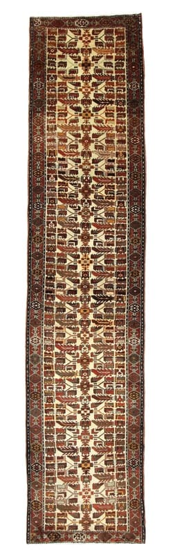 Ardebil Teppich 329x72 cm – feine Knüpfung, Orientteppich handgeknüpft