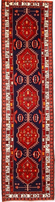 Ardebil Teppich 395x103 cm, feine Knotung, Orientteppich handgeknüpft