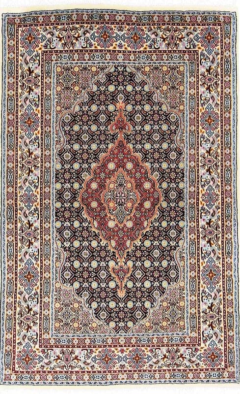 Authentic Moud Perserteppich 153x98 cm - Handgeknüpft, Vintage