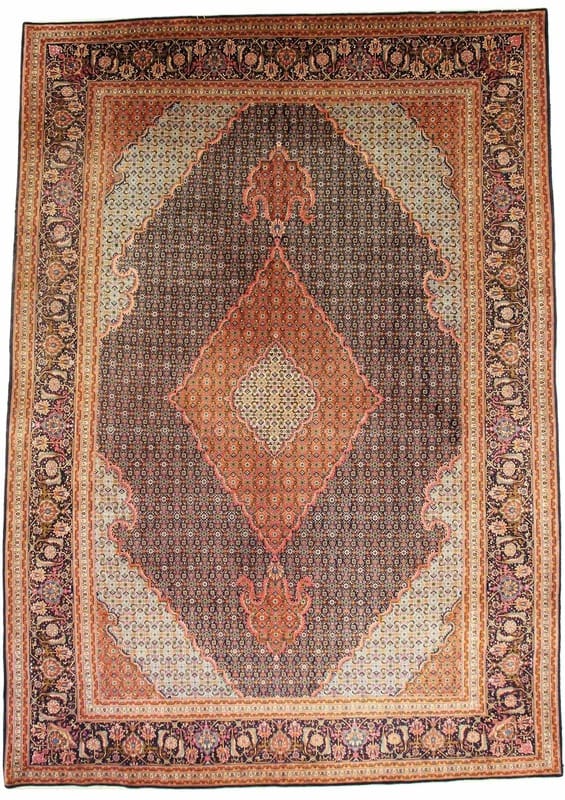 Authentischer Tabriz 50 Raj Mahi Teppich 364x254 cm – handgeknüpft
