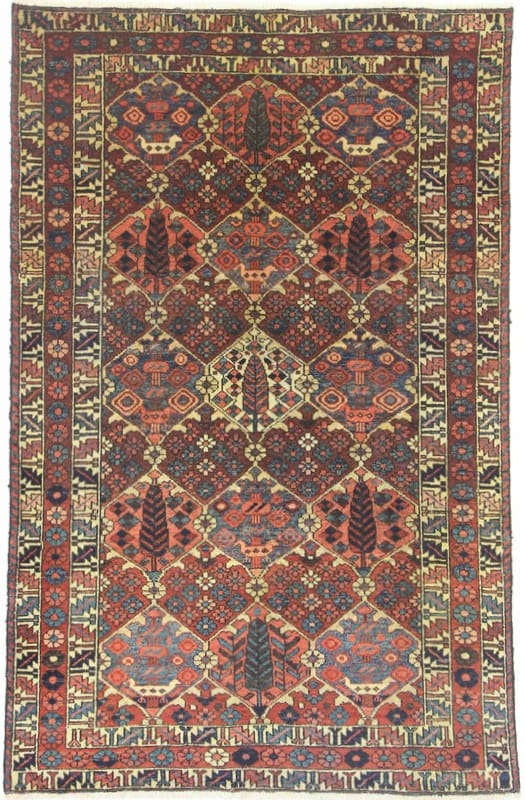 Bahktiar Orientteppich 209x137 cm - Antikes Design, handgeknüpft