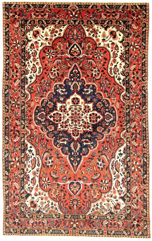 Bakhtiar Orientteppich 266x166 cm, handgeknüpft, bunt, vintage