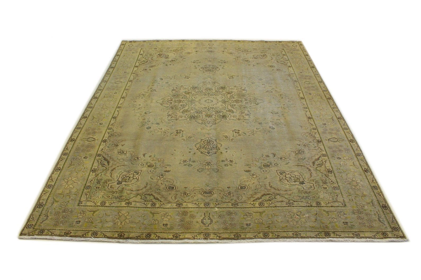 Beige Vintage-Orientteppich 339x249 cm – Handgeknüpft, Unikat