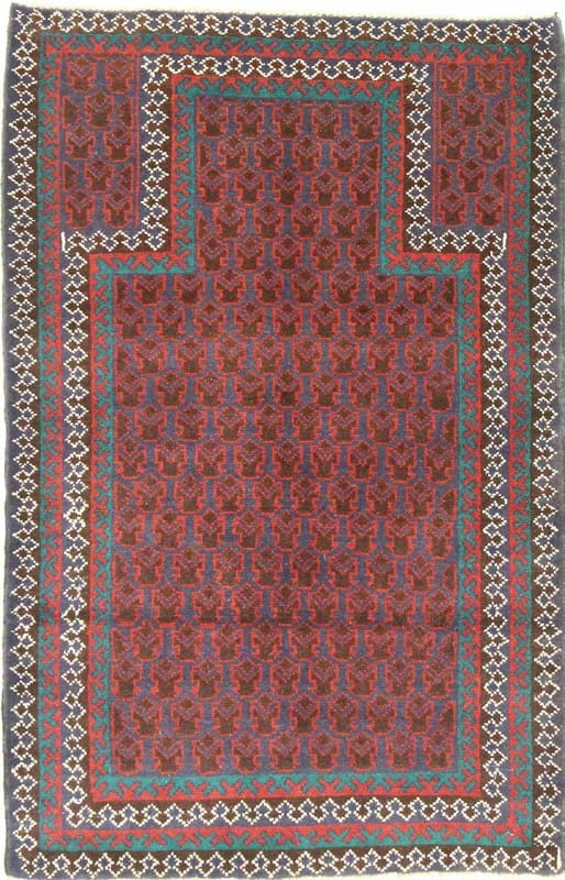 Belutsch Orientteppich 127x81 cm, handgeknüpft aus Wolle, Unikat