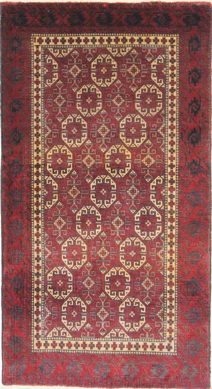 Belutsch Orientteppich 202x110 cm - Handgeknüpft, geometrisch schön