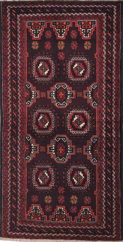 Belutsch Orientteppich 203x102 cm, 100% Wolle, handgeknüpft