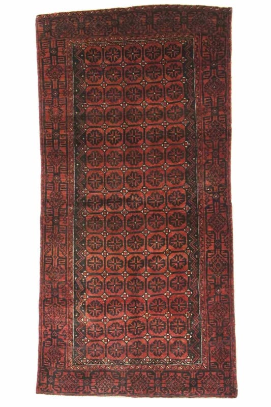 Belutsch Orientteppich 205x102 cm, geometrisches Muster, handgeknüpft