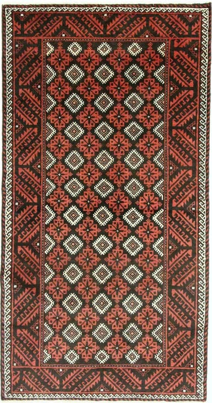 Belutsch Orientteppich 212x111 cm – Handgeknüpft, Wolle, Muster