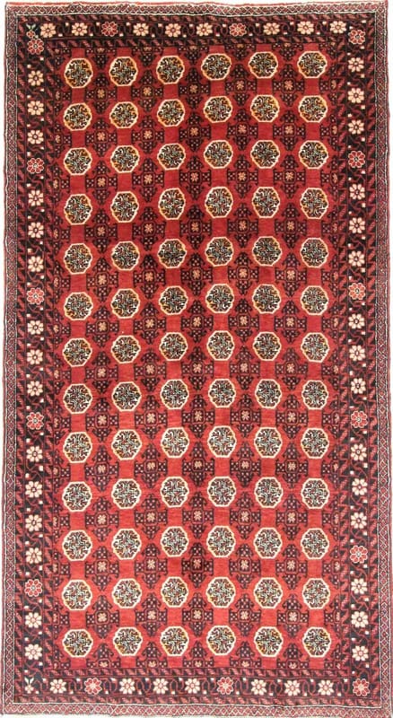 Belutsch Orientteppich 248x137 cm – Geometrisches Design, handgeknüpft