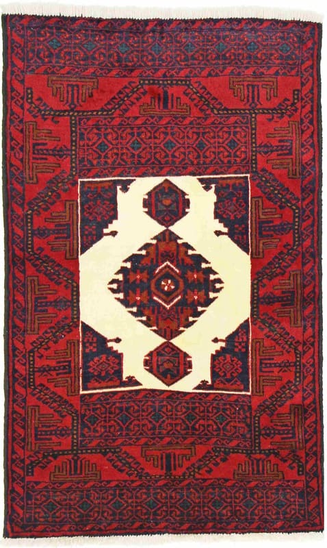 Belutsch Teppich 150x91 cm, handgeknüpft, 100% Wolle, Perserteppich