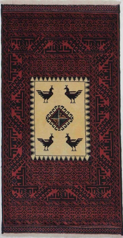 Belutsch Teppich 176x92 cm – Handgeknüpft, 100% Wolle, geometrisch