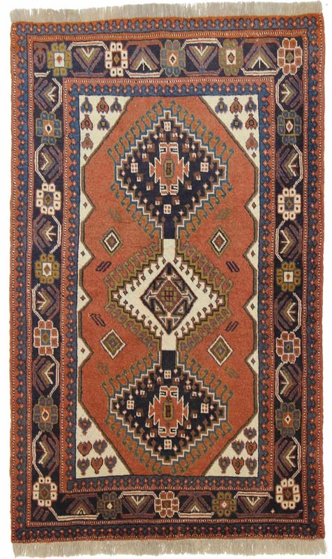 Belutsch Teppich 186x111 cm, geometrisches Muster, handgeknüpft