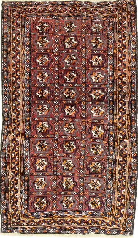 Belutsch Teppich 187x106 cm – handgeknüpft, geometrische Muster, Wolle