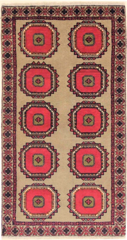 Belutsch Teppich 189x103 cm, geometrisch, handgeknüpft, Iran