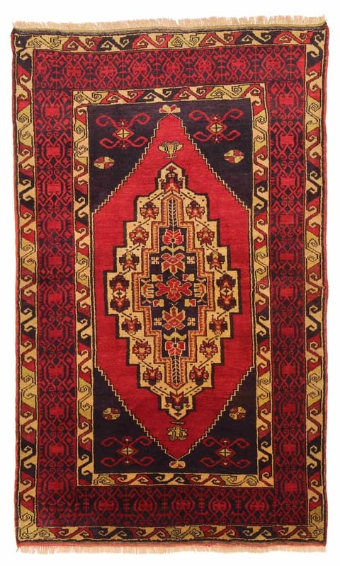 Belutsch-Teppich 200x121 cm – Geometrisches Muster, Orientteppich, handgeknüpft