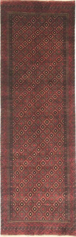 Belutsch Teppich 306x97 cm – Handgeknüpft, Wolle, geometrisches Muster