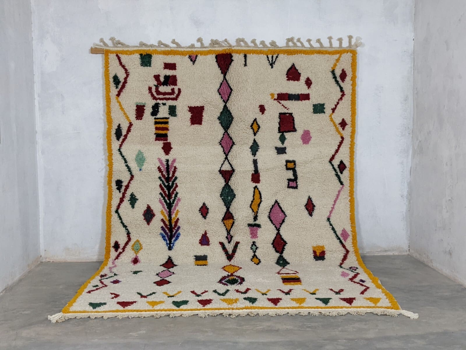 Berber Teppich 295 x 210 cm Boho Unikat handgeknüpft aus Marokko