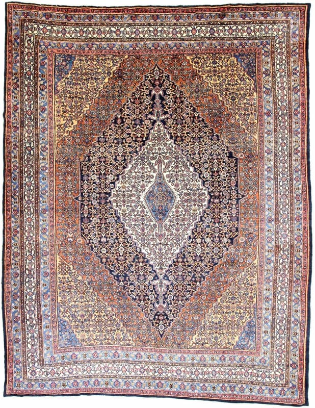 Bibikabad Teppich 358x277 cm - Semi-antiker Orientteppich handgeknüpft