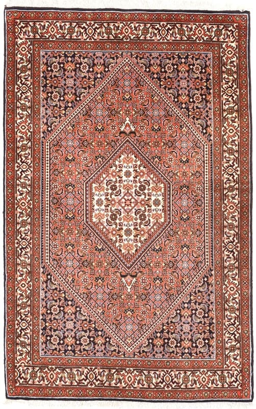 Bidjar Teppich 144x91 cm – Geometrisches Medaillon in Terrakotta, handgeknüpft