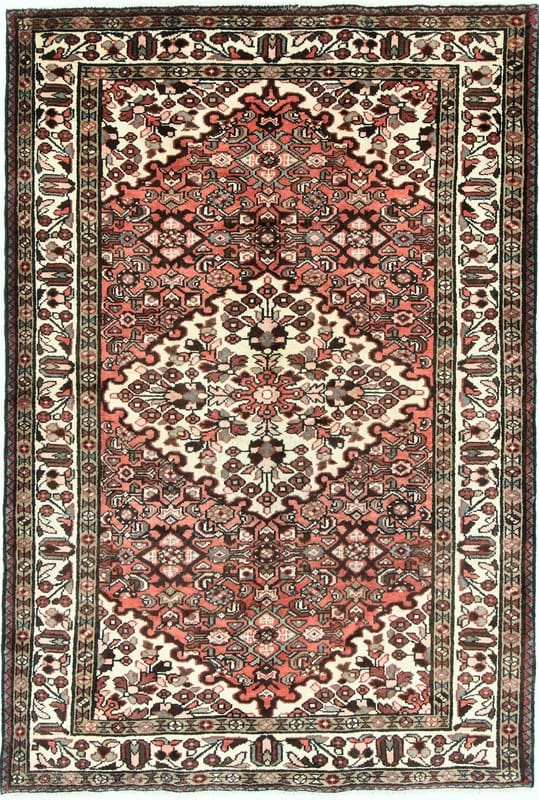 BURSCHALU Orientteppich 222x150 cm, antik, handgeknüpft