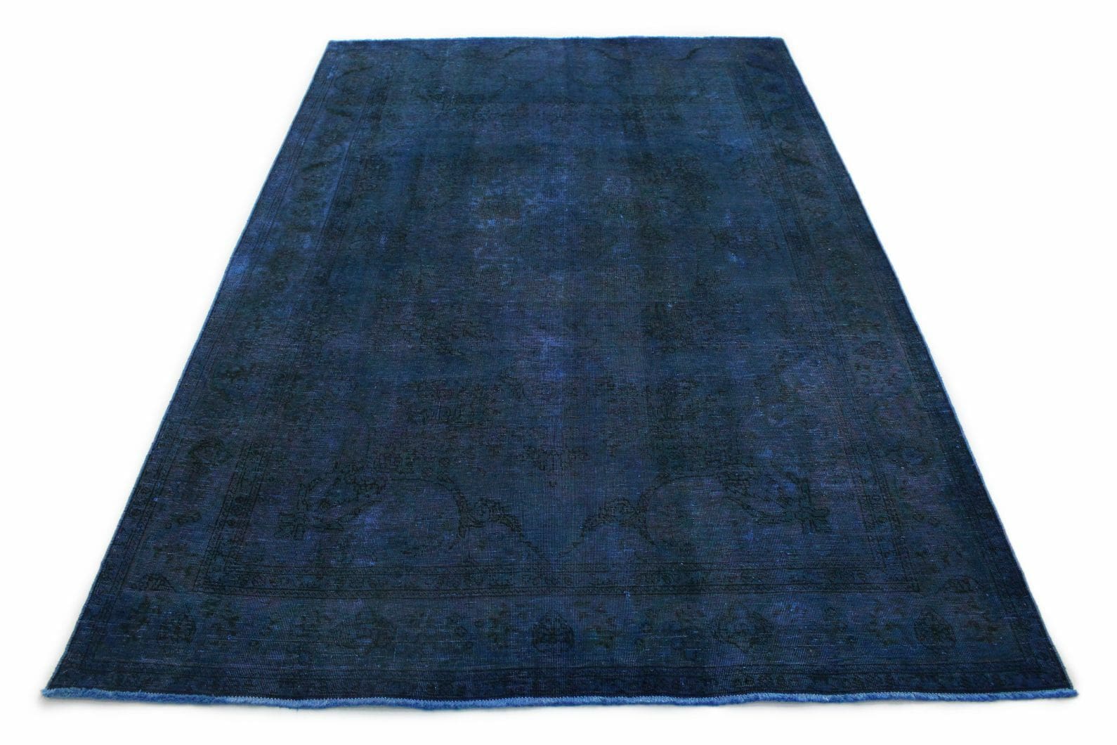 Vintage-Teppich Blau 301x199cm, handgeknüpft, 3x2m