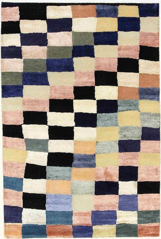 Designer Orientteppich 183x124 cm, moderne Muster, handgeknüpft