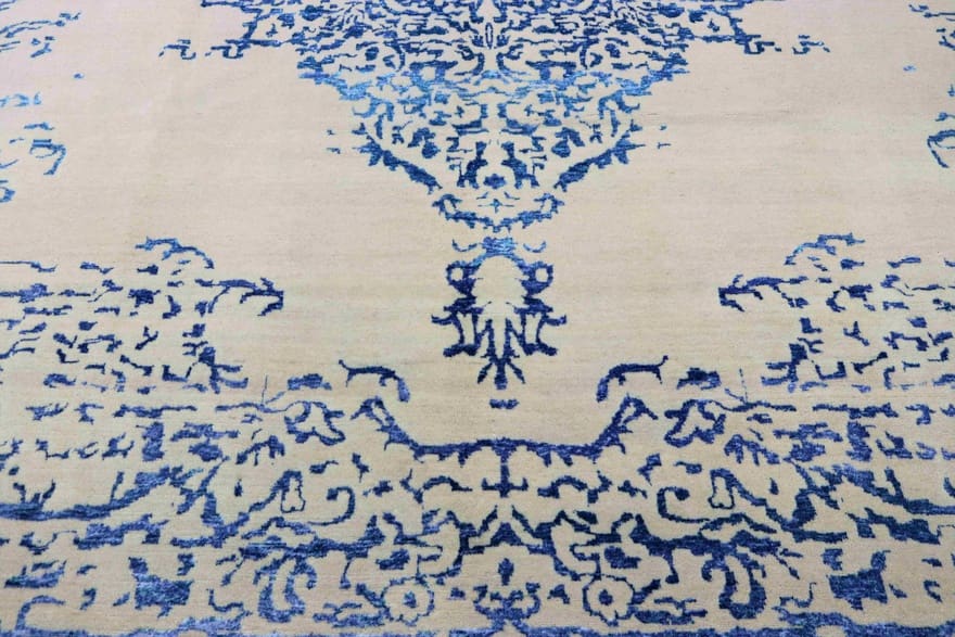 Designer Orientteppich 348x256 cm - Modern Lotus - handgeknüpft