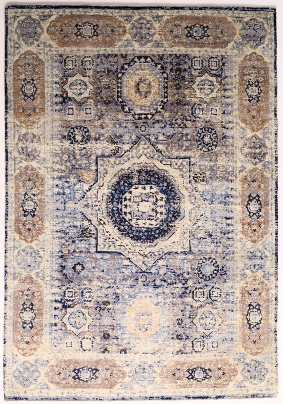 Designer Orientteppich Modern Lotus 253x175 cm – handgeknüpft