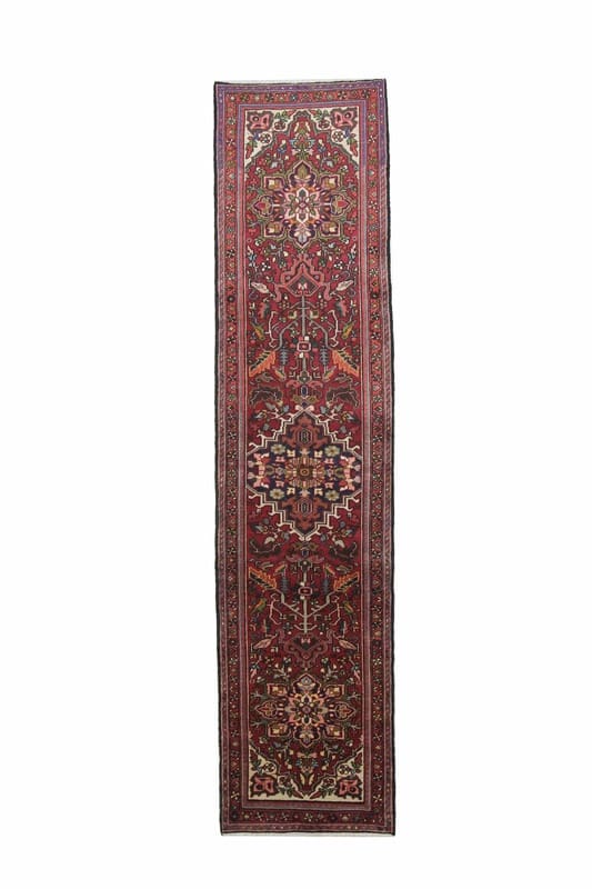 Eleganter Heriz Orientteppich 342x79 cm – handgeknüpft, Wolle