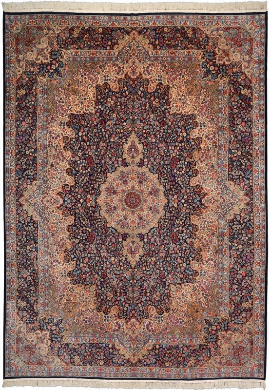Eleganter Kirman Perserteppich 303 x 420cm, florales Muster, handgeknüpft H1