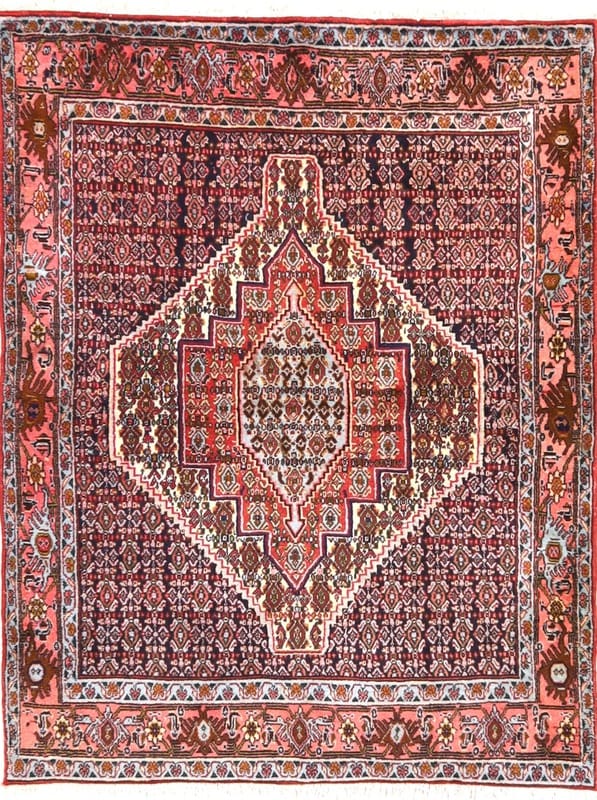 Eleganter Senneh Teppich 156x121 cm - Handgeknüpft, Perserteppich