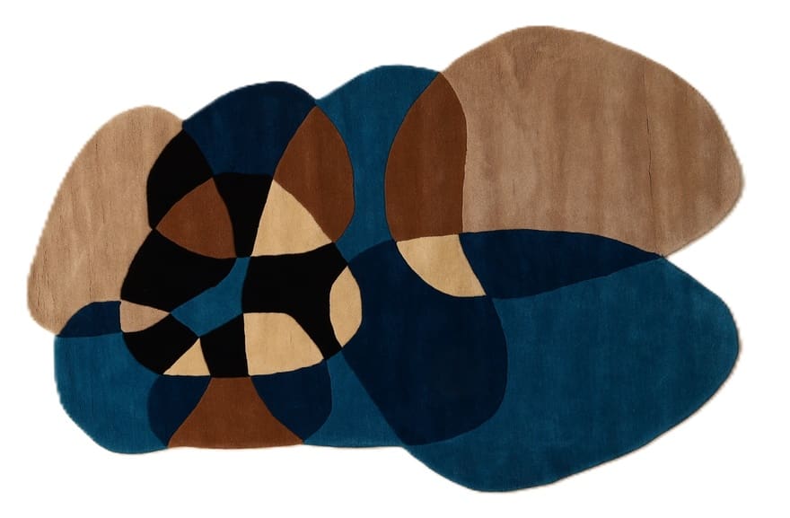 Exklusiver Orientteppich 247x151 cm – Blau, Braun, Beige, handgeknüpft