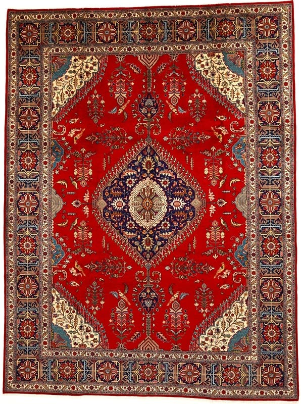 Exklusiver Tabriz Teppich 387x289 cm - Handgeknüpft, Wolle