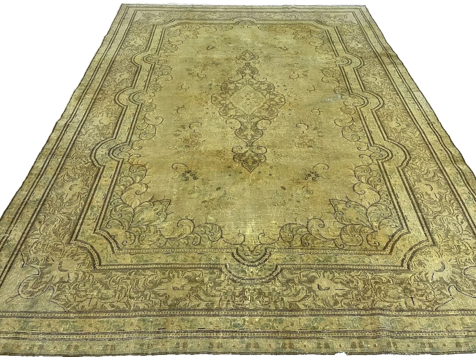 Exklusiver Vintage Orientteppich 333x245cm Gold, handgeknüpft