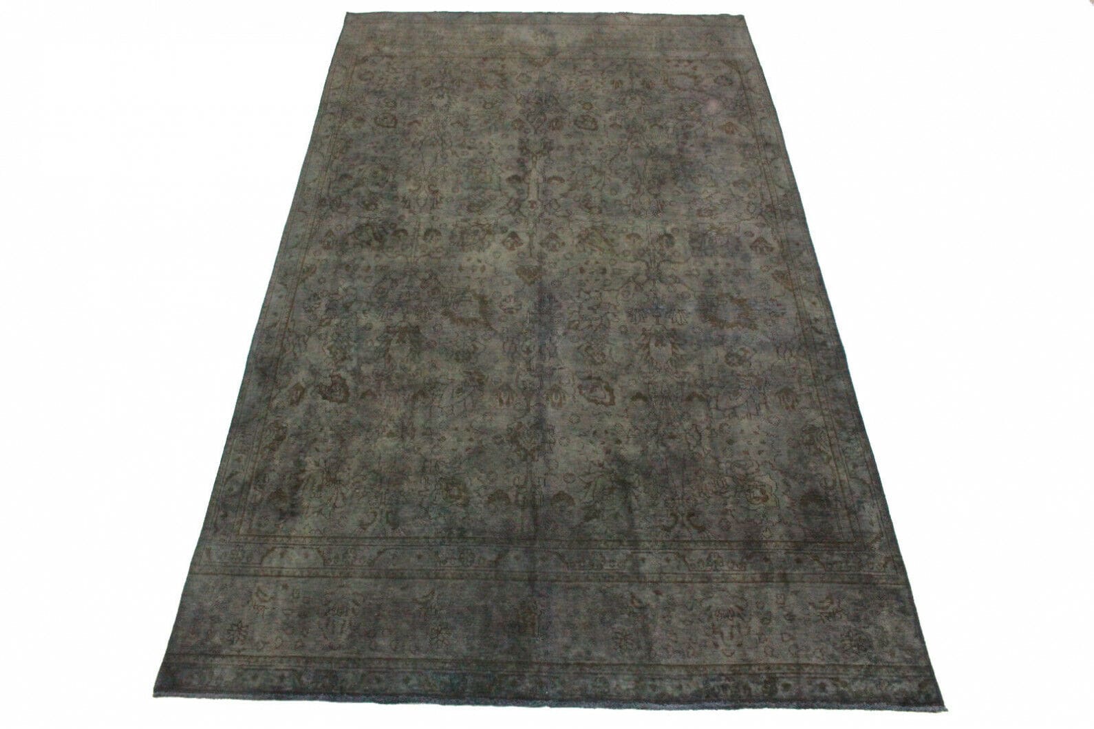 Exklusiver Vintage Orientteppich 390x224cm schwarz, handgeknüpft