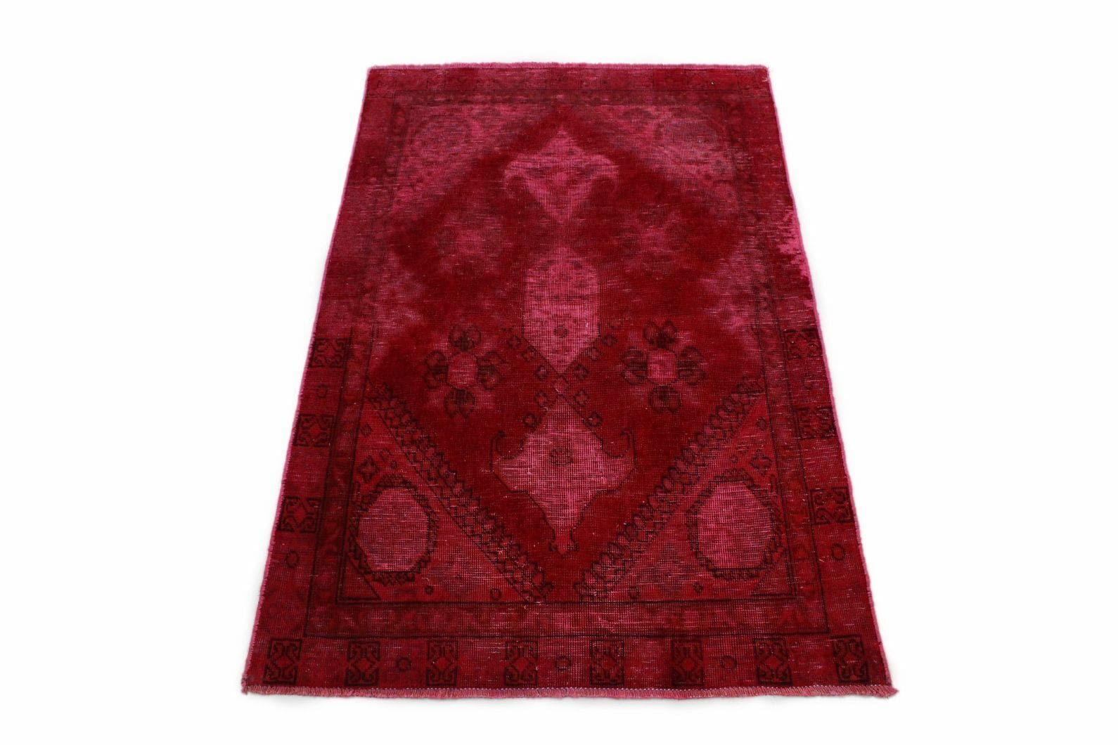 Exklusiver Vintage Orientteppich Rot 140x90 cm - handgeknüpft