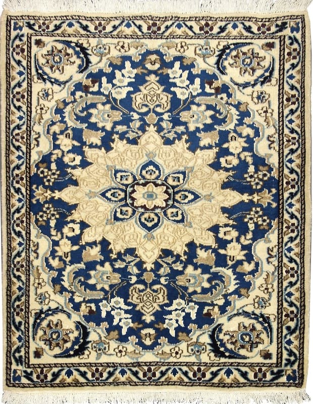 Exquisiter 12-lagiger Nain-Teppich 122x93 cm, 200.000 Knoten, handgeknüpft