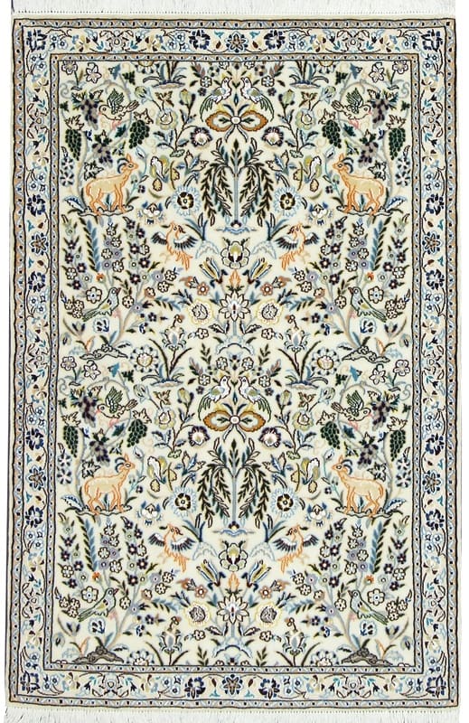 Exquisiter Nain 9La Teppich 151x99 cm – Handgeknüpft, Perserteppich