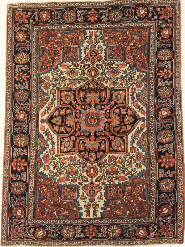 Farahan Teppich 152x110 cm, antik, Sarough Design, handgeknüpft