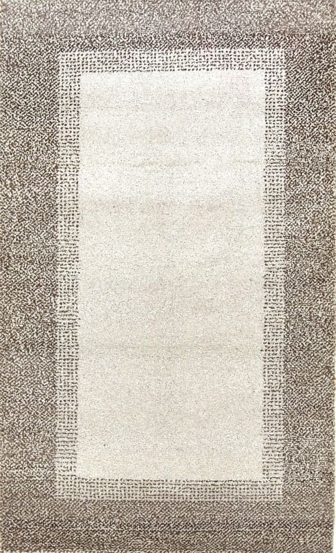 Gabbeh Teppich 155x93 cm – cremefarben, geometrische Muster, handgeknüpft