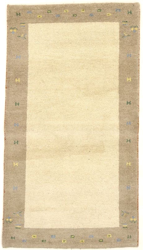 Gabbeh Teppich 162x91 cm – Cremefarben, geometrisches Muster, handgeknüpft