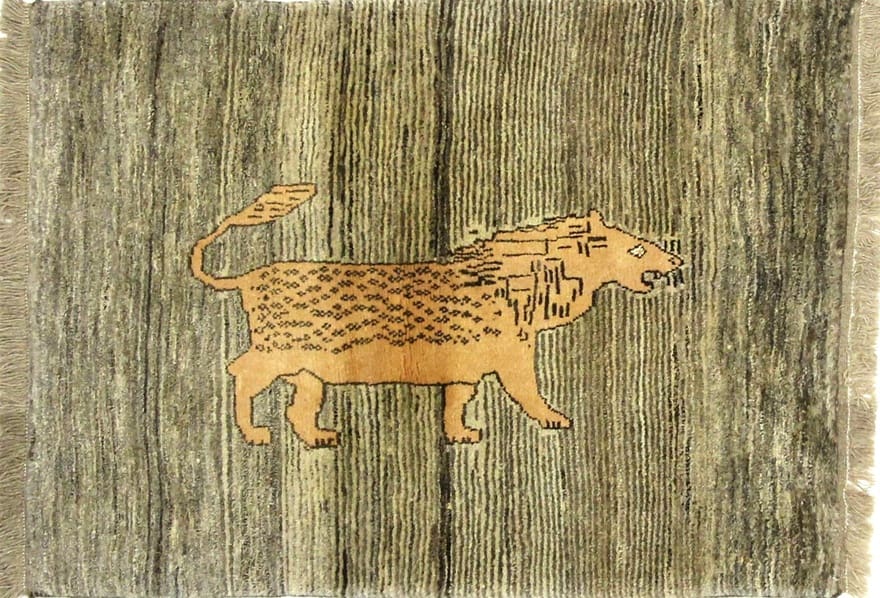 Gabbeh Teppich 162x91 cm, geometrische Muster, handgeknüpft