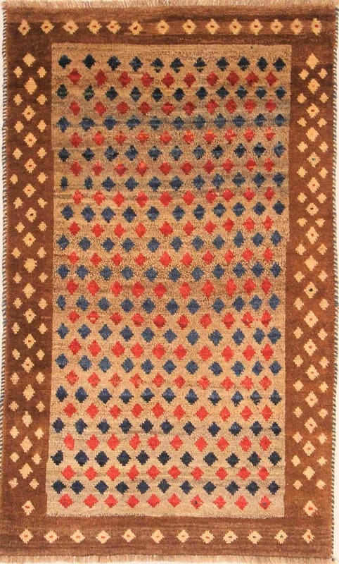 Gabbeh Teppich 175x106 cm – Geometrische Muster, handgeknüpft