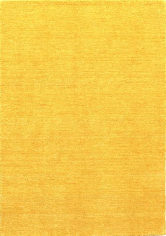 Gabbeh Teppich 202x141 cm in Gelb, handgeknüpft, Wolle