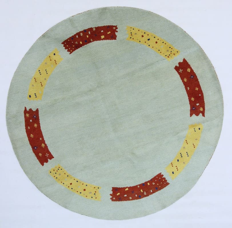 Gabbeh Teppich 252x251 cm, geometrisches Muster, handgeknüpft