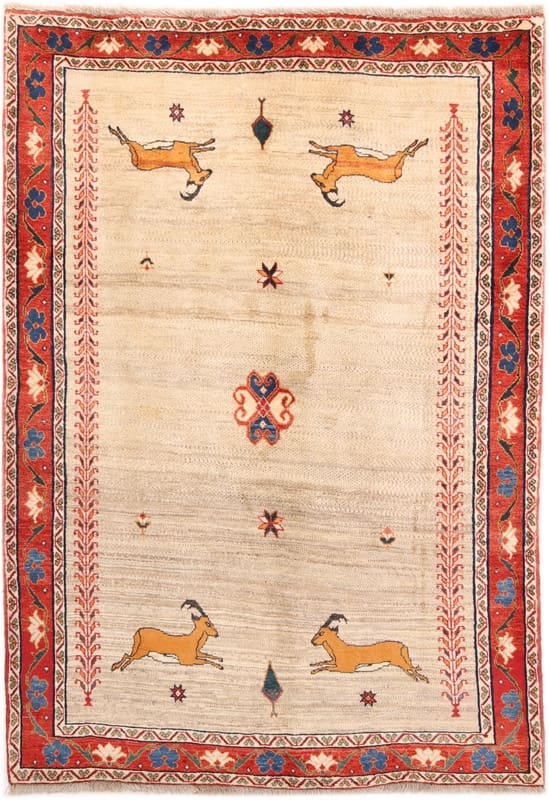 Gabbeh Teppich 271x186 cm - Geometrisches Muster - handgeknüpft