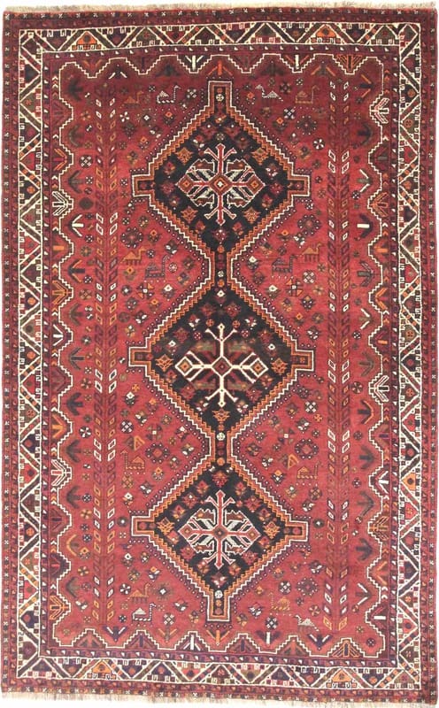 Ghashgahi Teppich 278x175 cm - 90.000 Knoten, handgeknüpft, Perserteppich