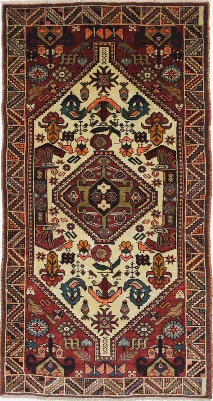 Ghashghai Orientteppich 177x95 cm - Handgeknüpft, bunte Muster